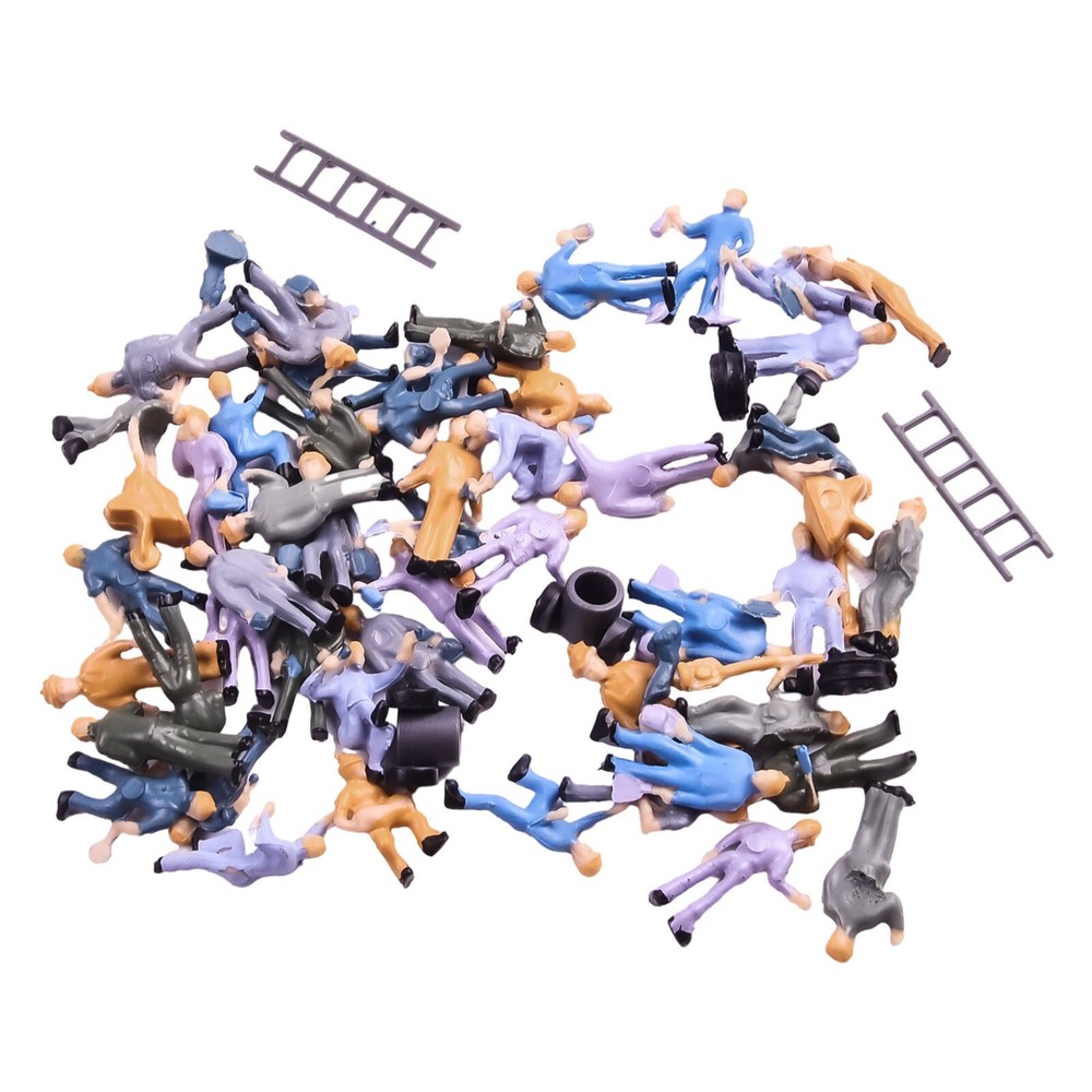 Figures Painted Figures Scale 1:87 25 Different Poses 50pcs Painted Figures