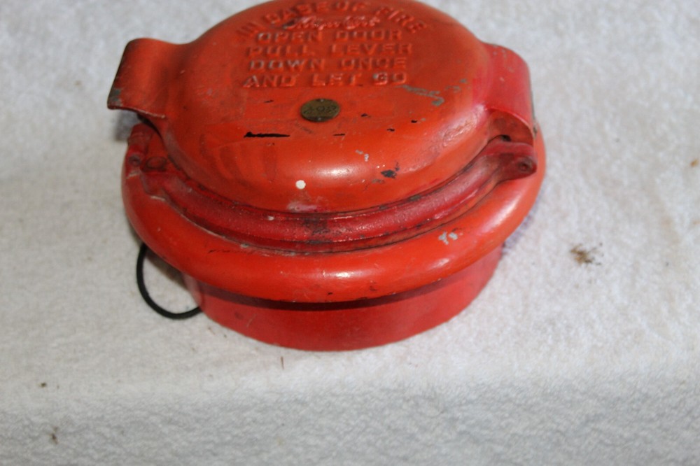 Vintage Round Fire Alarm Holtger Cabot Pull Station Box
