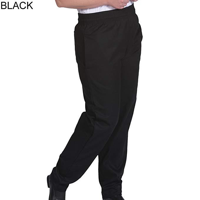 New Men Contemporary Black Baggy Chef Pants Size XS-6XL