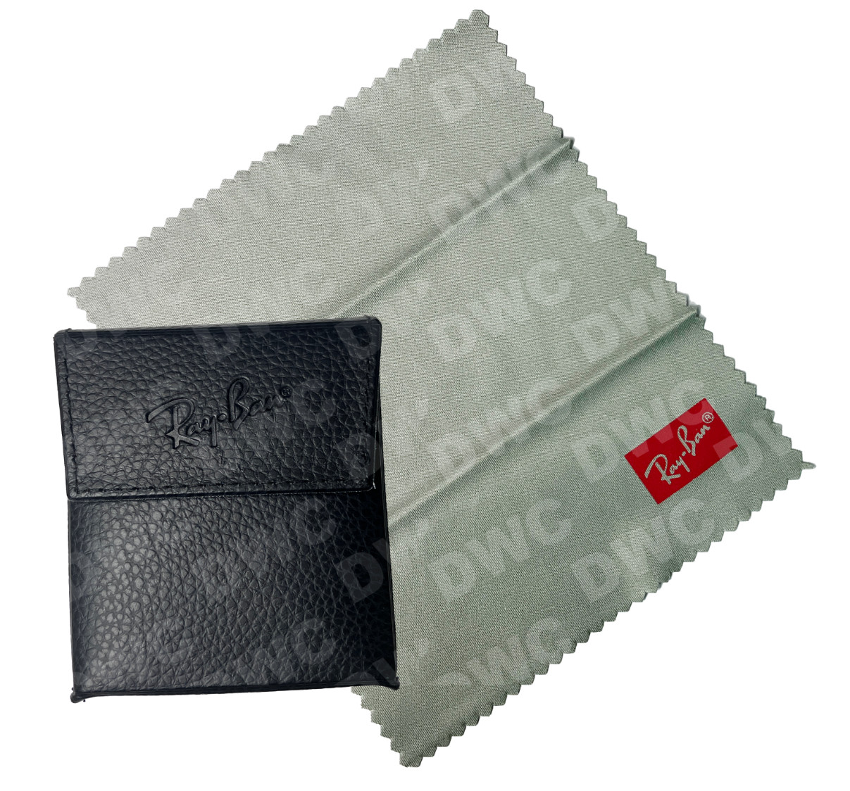 New Ray Ban Black  Folding Sunglasses Case w/ cleaning cloth