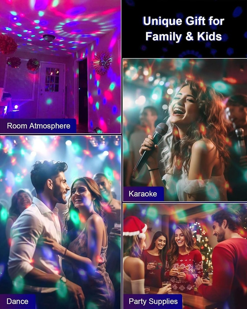 Multi-Function Disco Ball Lights with Remote - Perfect for Dance Parties & Gifts
