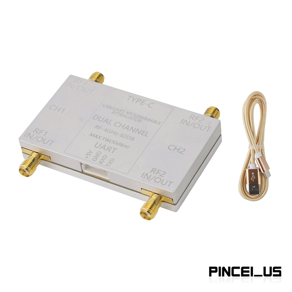RF-4GHz-60DB Dual Channel Programmable Attenuator (Unit + Type-C Cable) for PC