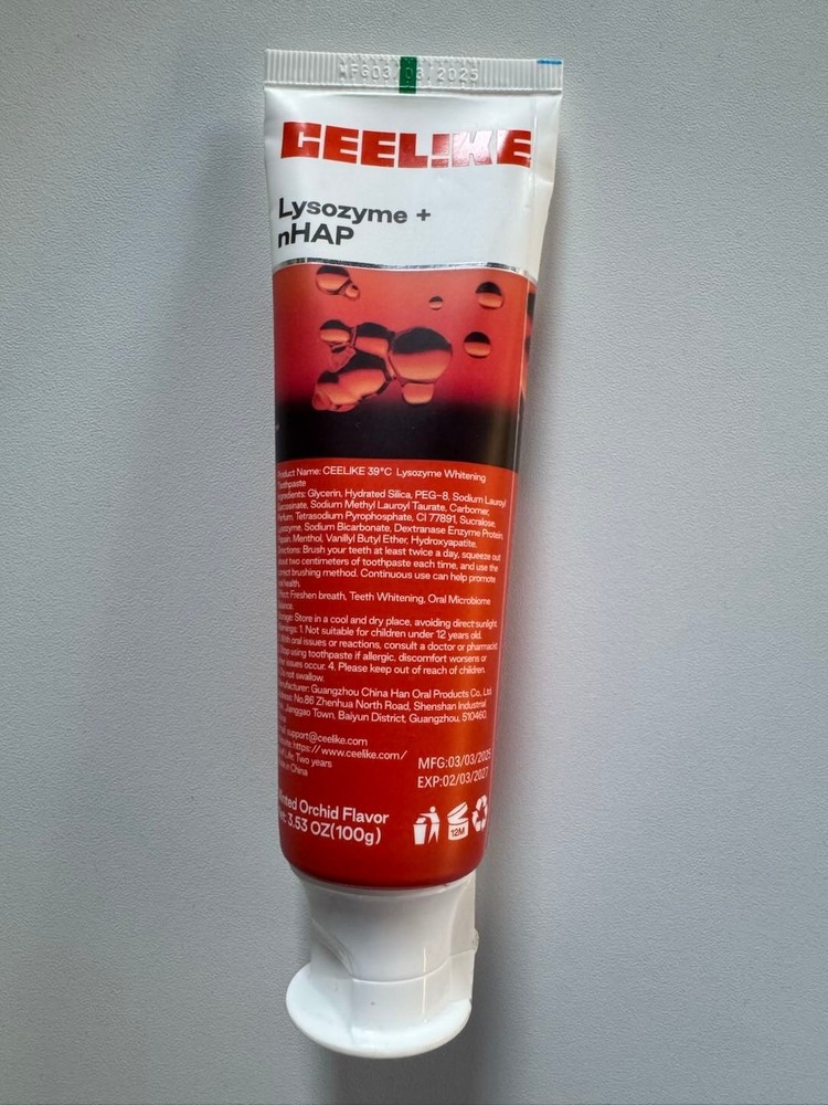 CEELIKE 39°C Lysozyme Toothpaste - Warm Sensation -2 x 3.53 oz