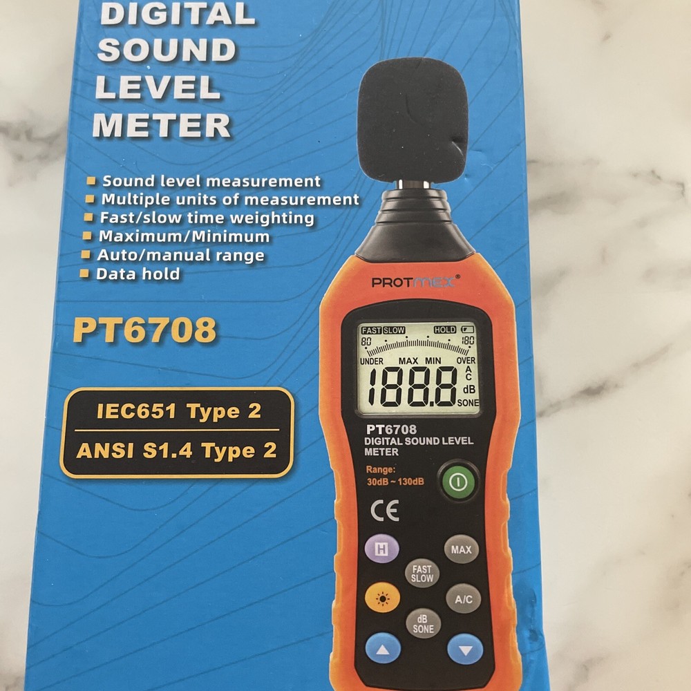 Protmex PT6708 Sound Level Meter Digital Sound Level Meter Reader Measurement...