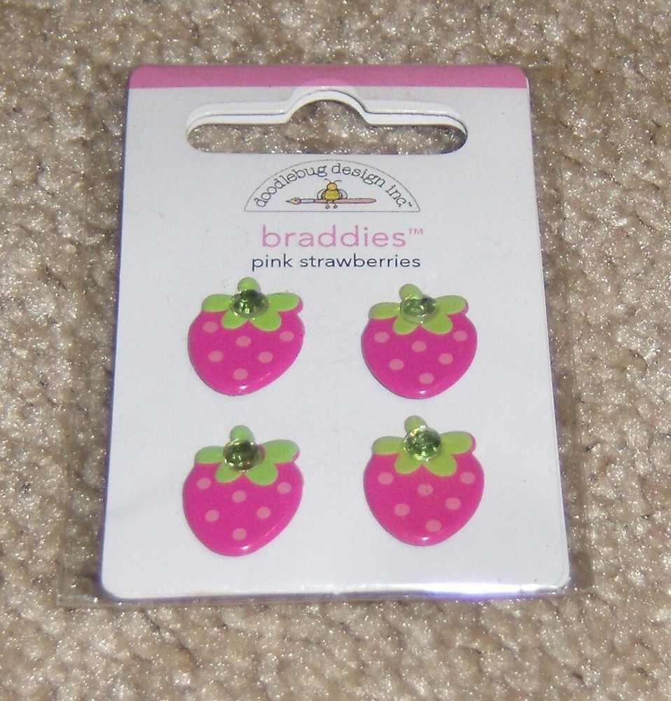 Doodlebug Design Braddies ~ Pink Strawberries.   NIP