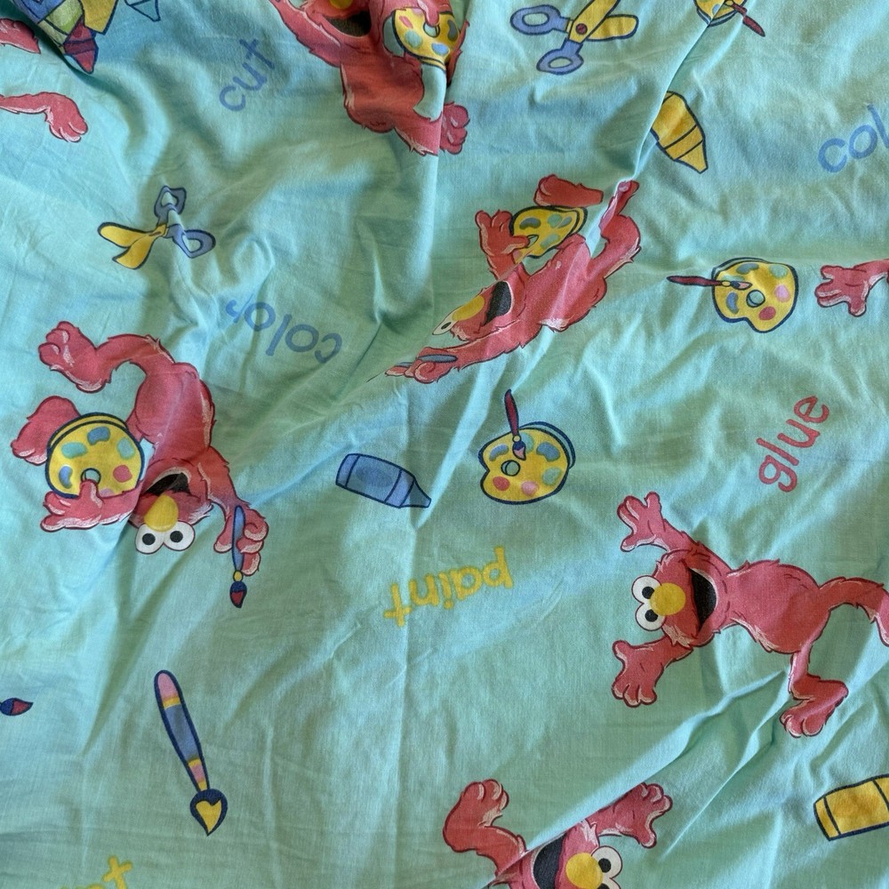 Vintage Elmo Crib Sheet Green