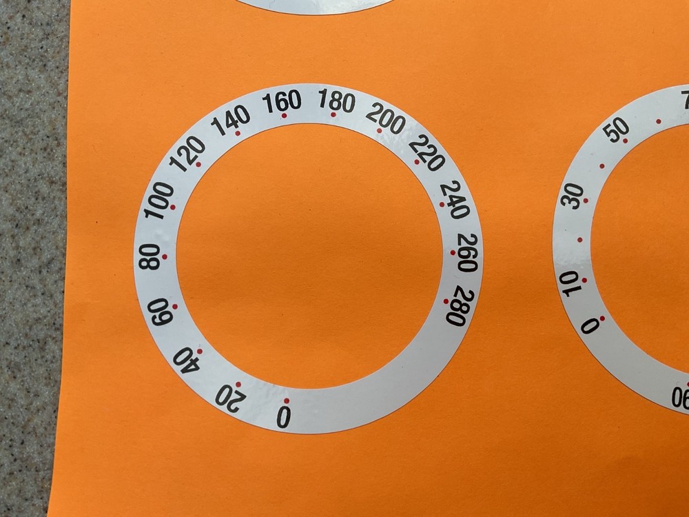SPEEDO OVERLAY CONVERSION KIT STICKERS MPH or KPH WHITE SPEEDOMETER DIALS