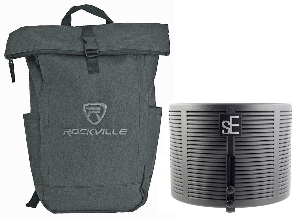 Se Electronics RF-X Acoustic Filter Isolation Shield Vocal Booth+Laptop Backpack