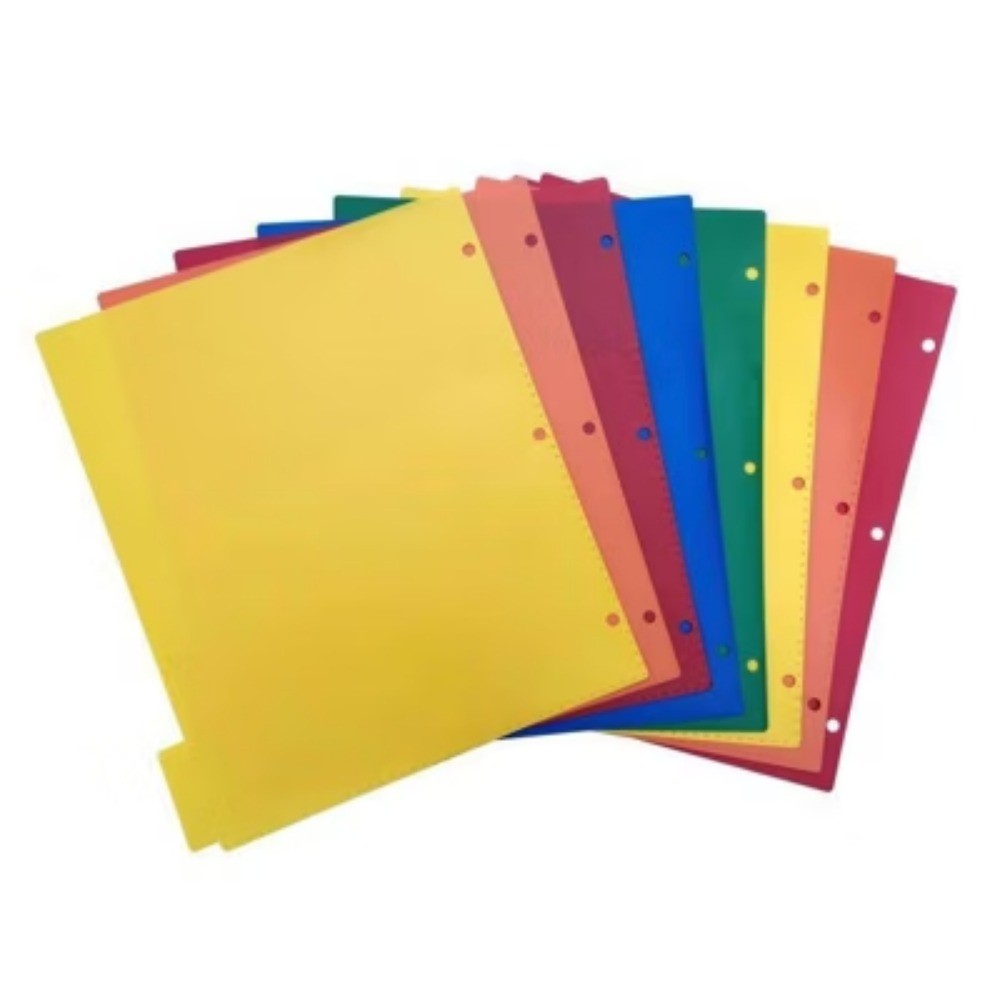 8ct Write-On Index Dividers with Pockets Multicolor
