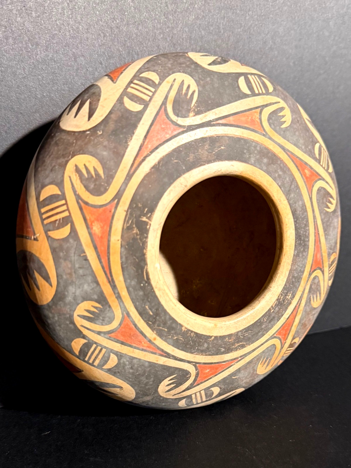 FANNIE NAMPEYO (HOPI PUEBLO,1900-1987) POLYCHROME POTTERY SEED JAR, EXCELLENT!