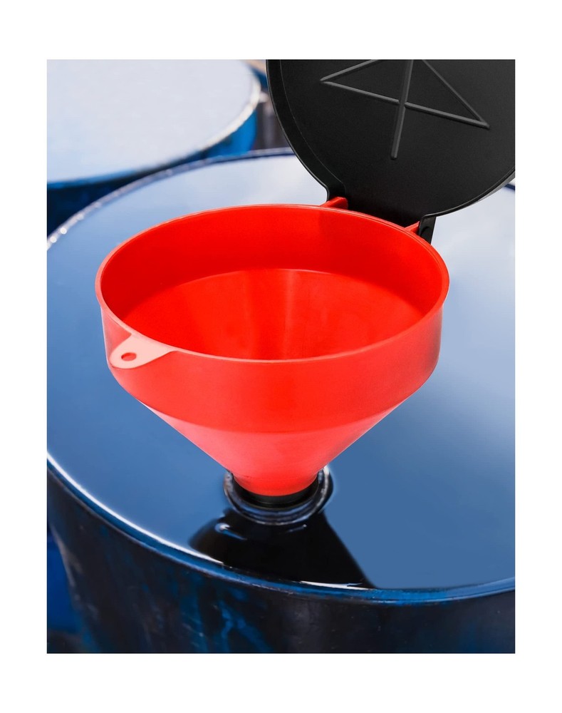 QWORK 4 Quart Lockable Drum Funnel with Removable Screen Filter, 2" BSP Adapt...