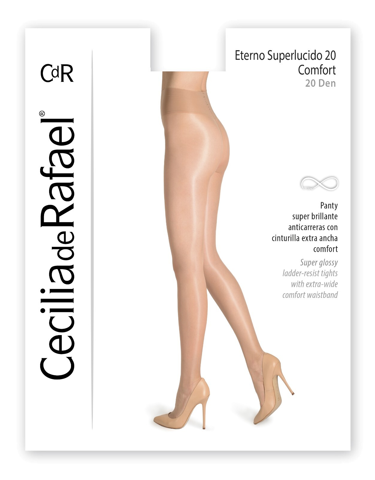 Cecilia de Rafael Eterno Super Lucido 20 Comfort Tights Shiny Pantyhose Hosiery