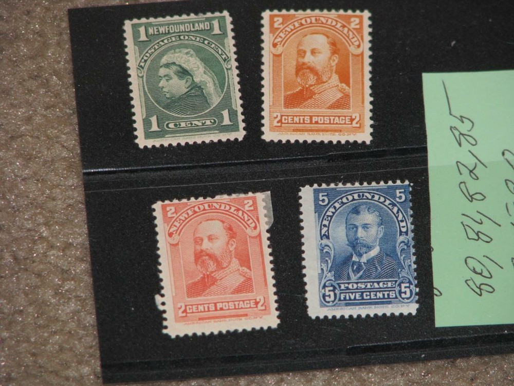 CANADA, NEWFOUNDLAND, SCOTT#  80, 81, 82, 85, MINT HINGED