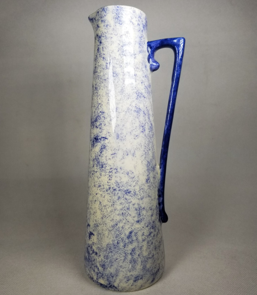 Blue & White Spongeware Stoneware Pitcher