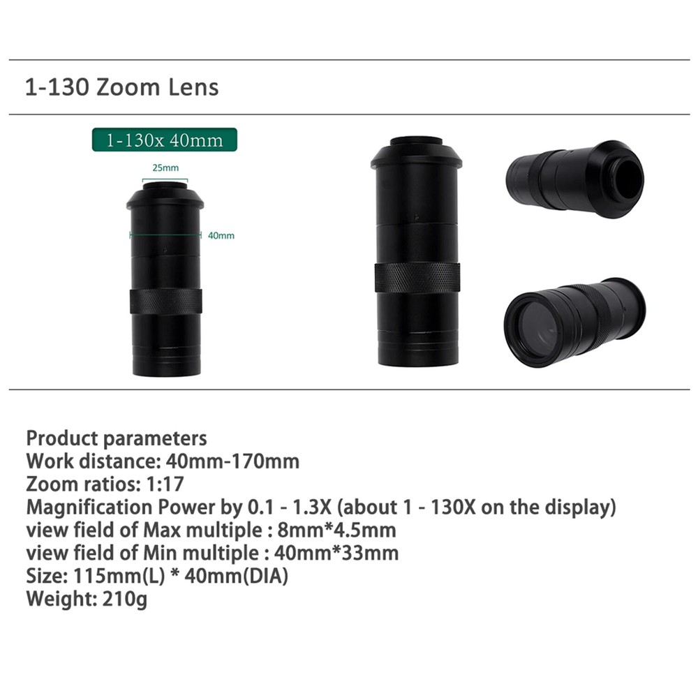 Adjustable Magnification Microscope Lens Zoom C Mount Lens For Microscope Camera