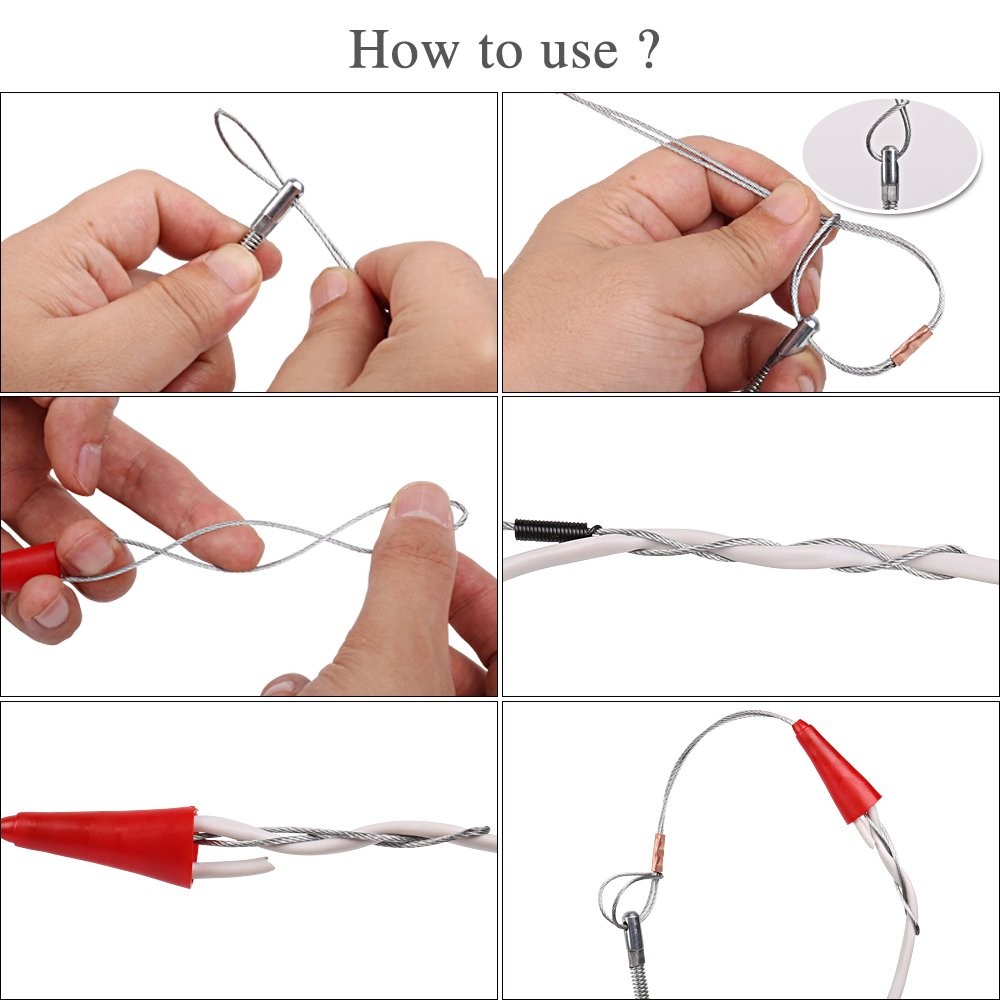 Fish Tape Wire Puller Through Wall Threader plus 32ft 4mm, Green