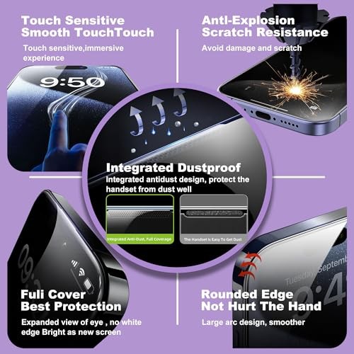 [2-Pack Matte Anti Blue Light iPhone 15 Pro blue-light-blocking Matte [2-Pack]