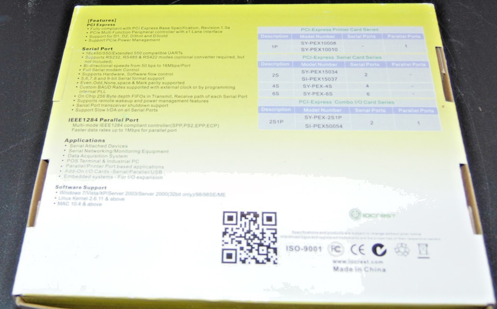 PCI-Express Multi I/O Controller Card SI-PEX15037 - IOCrest OPEN BOX