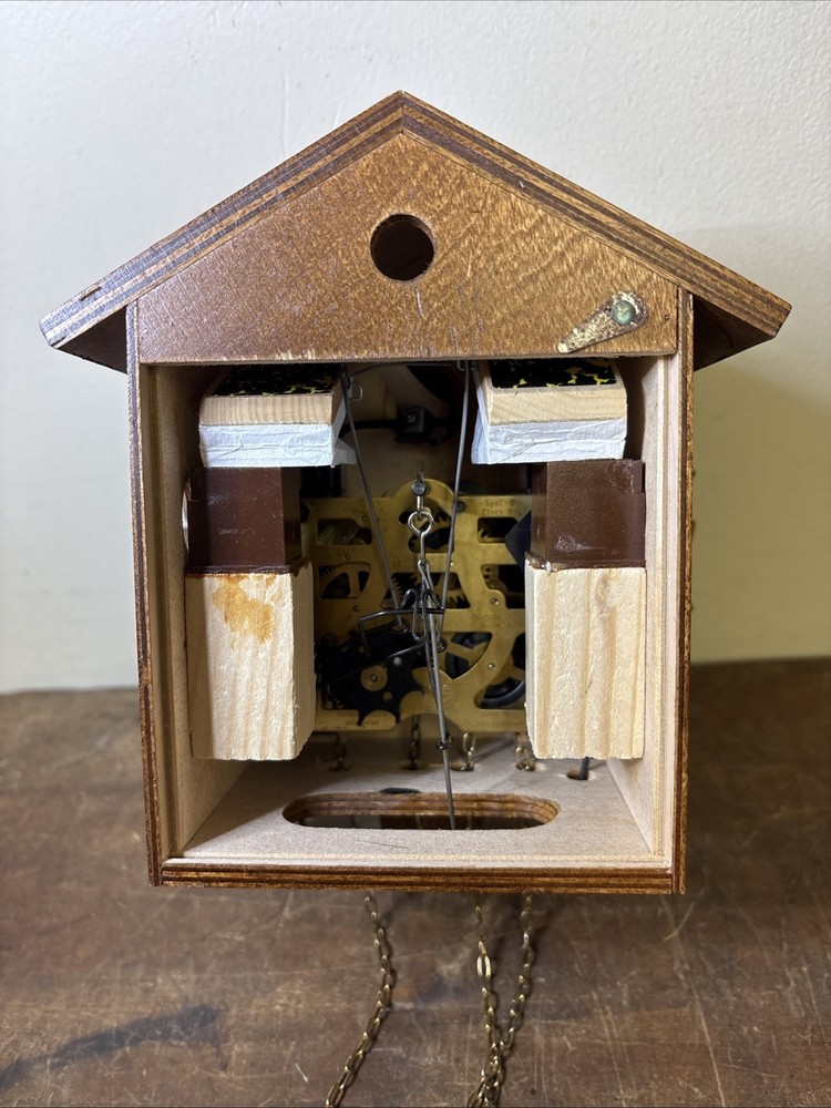 Vtg Carl Gruttert Wooden Cuckoo Clock Original Instructions, As Is Untested