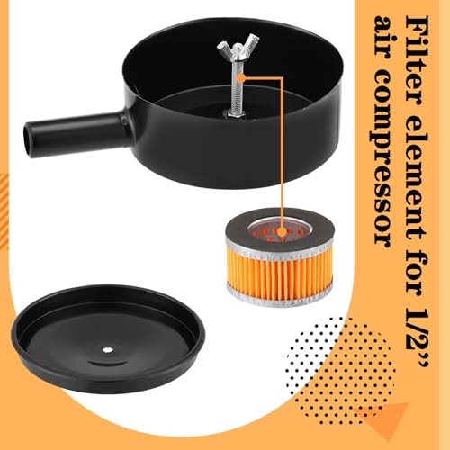 2 Pcs Thread Air Compressor Silencer 1/2 Inch with 6 Pcs Air Compressor Intake