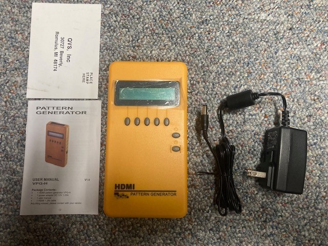HDMI Video Pattern Generator  MODEL VPG-H with manual and AC Adaptor.