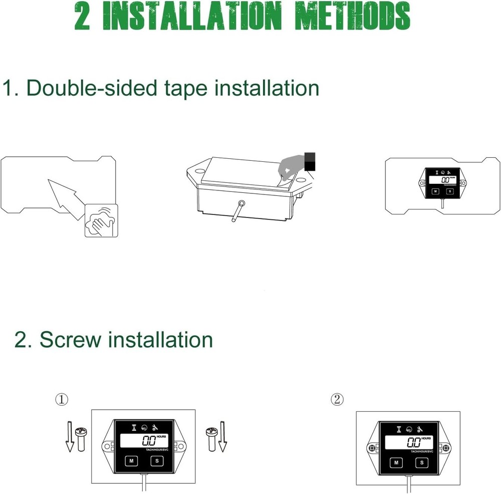 Compact Digital Tachometer with Countdown Timer - Perfect for Outdoor Equipment