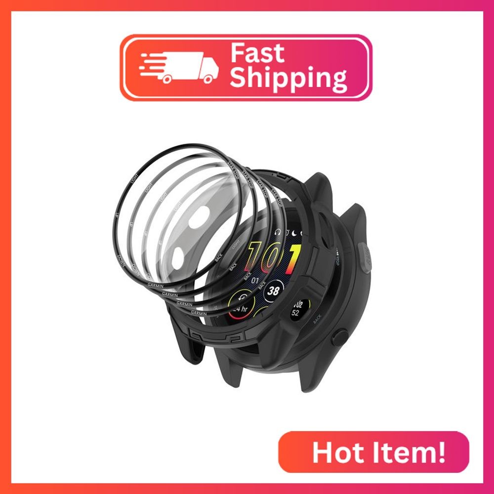 [1+4Pack] Case with PMMA Screen Protector Compatible with Garmin Forerunner 265