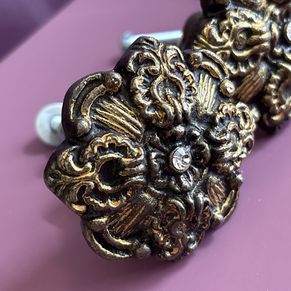 Rosette Floral Round Drawer Knobs or Pulls French Provincial 4 Large 6 Small
