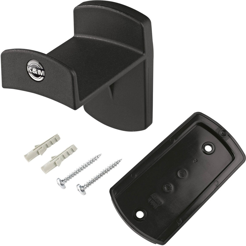 K&M 16312 Headphone Wall Holder, Black (Plastic)