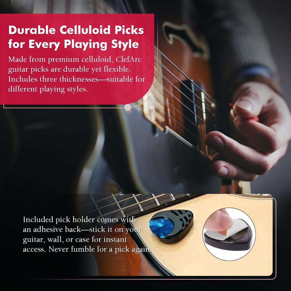 ClefArc Guitar Wall Mount Cherry - 2 Pack U-Shape 2