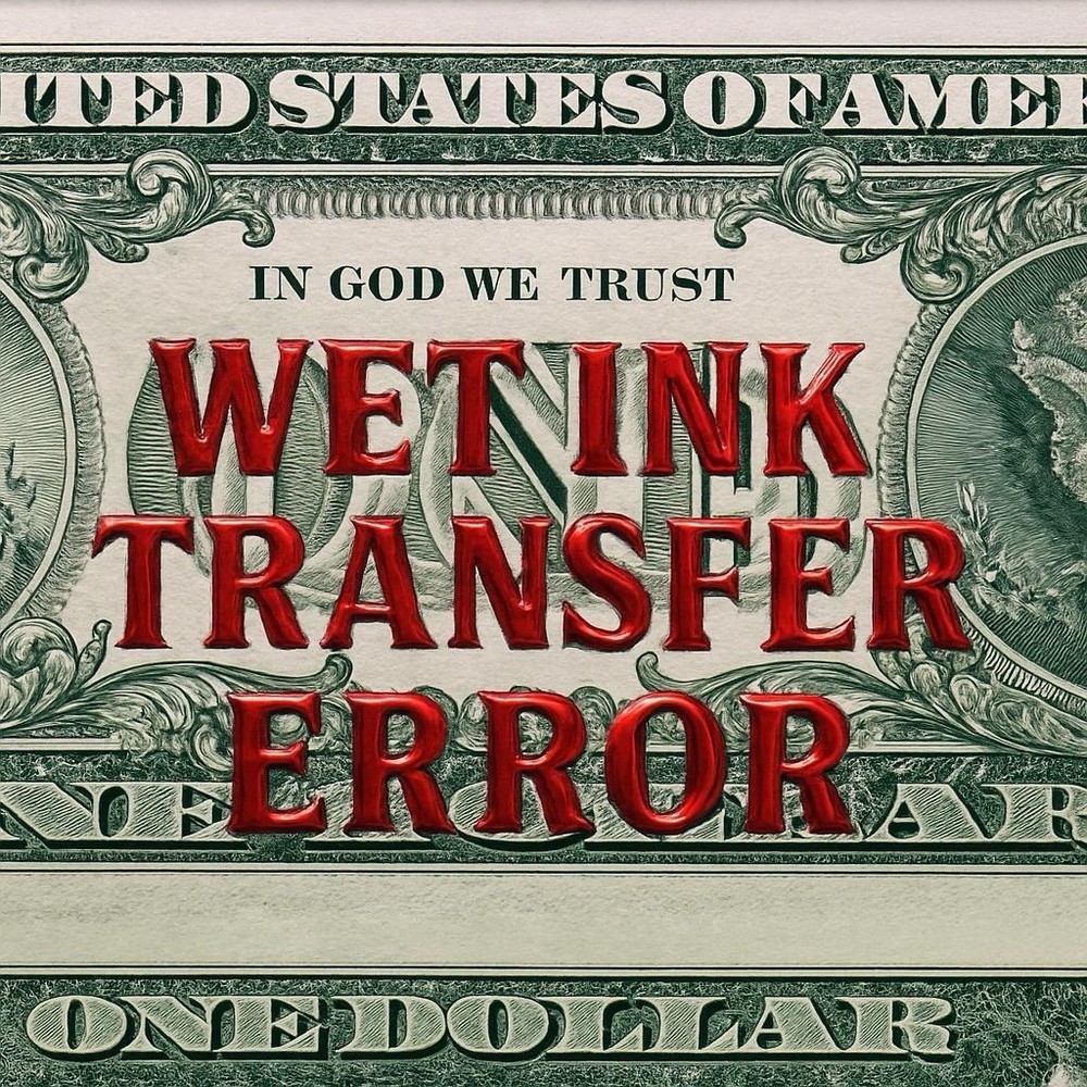 ROLLOVER PAIR /WET INK TRANSFER ERROR “UNC”Fancy Serial Numbers Two $1 BILLS