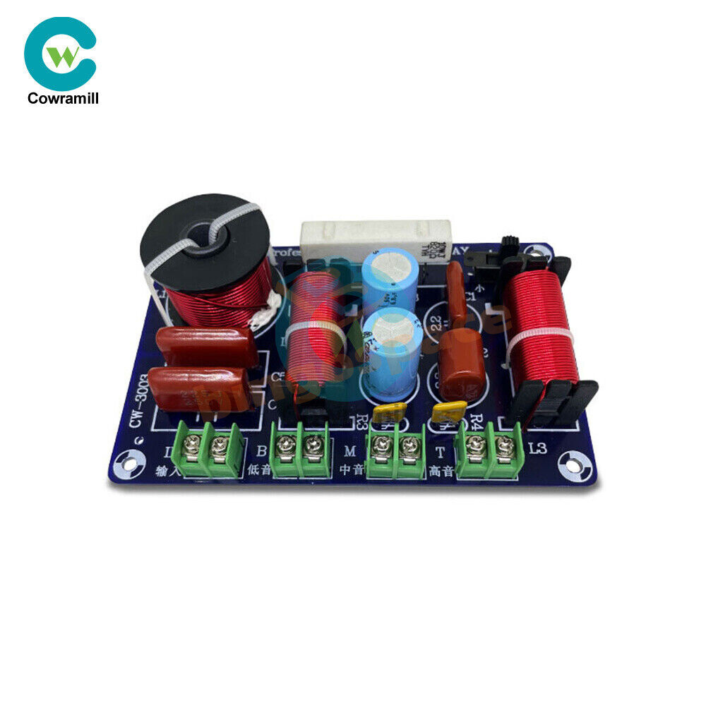 250W 3 Way Treble + Midrange + Bass Frequency Speaker Crossover Divider Filter