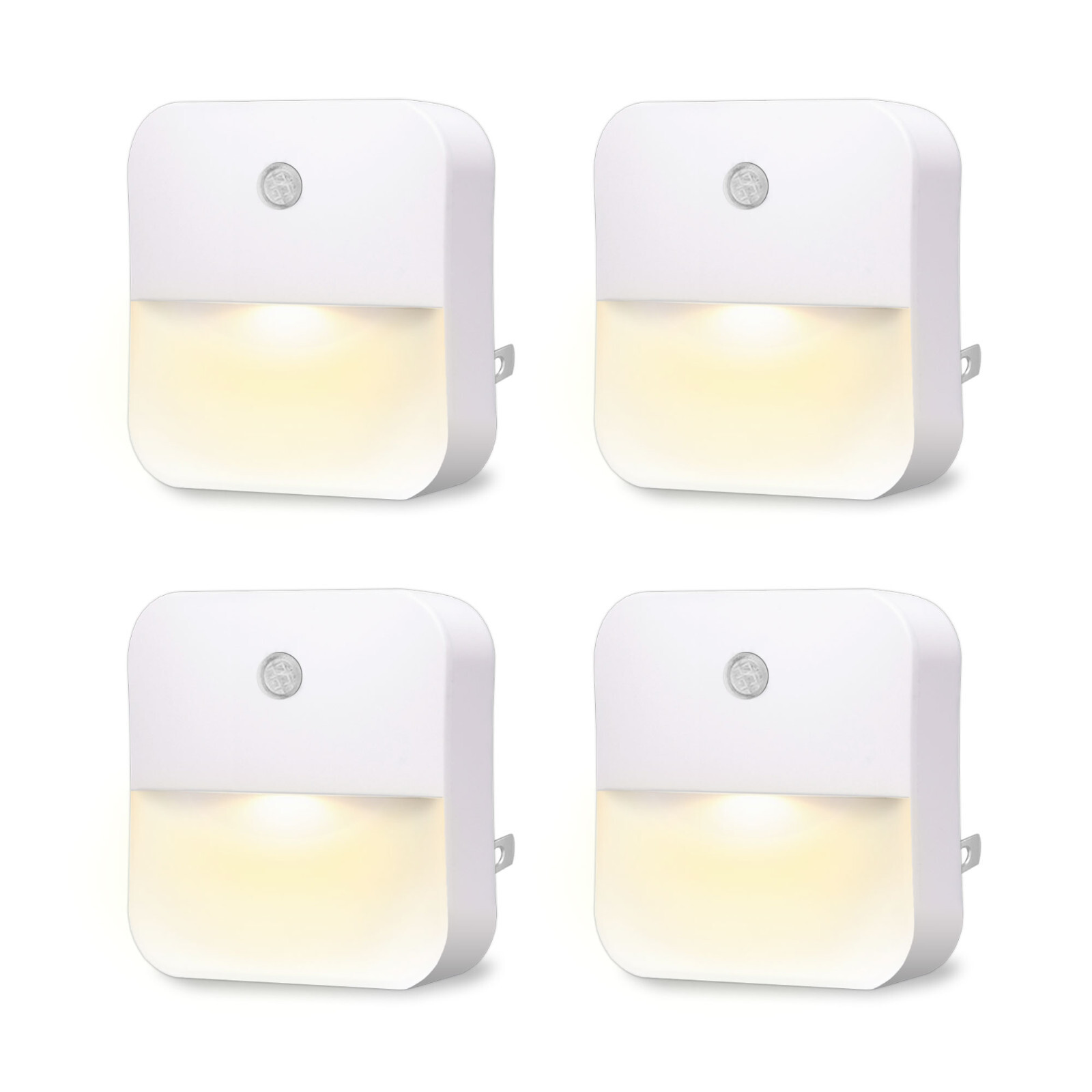 4 Pcs Plug-in LED Night Lights Lamp Dusk to Dawn Sensor Hallway Kitchen Bathroom