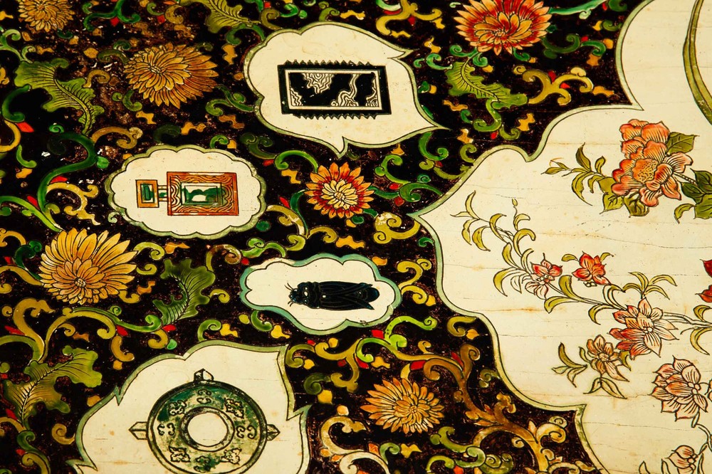 Hollywood Regency Painted Polychromed Low Coffee Table ca. 1940