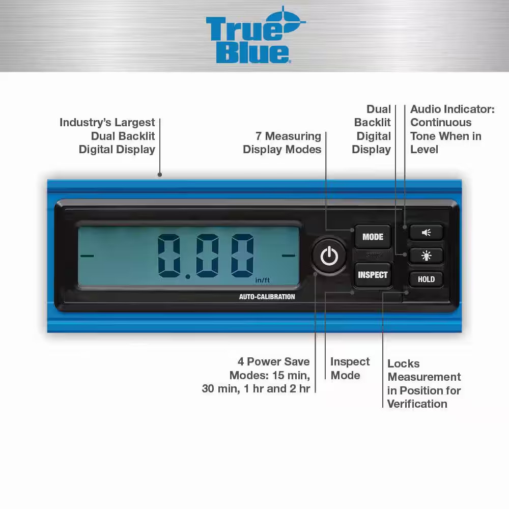 24 In. True Blue Digital Box Level with Case