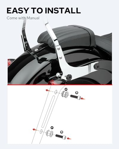 Four Point Docking Hardware Kits Quick Release Sissy Bar Luggage Rack Black
