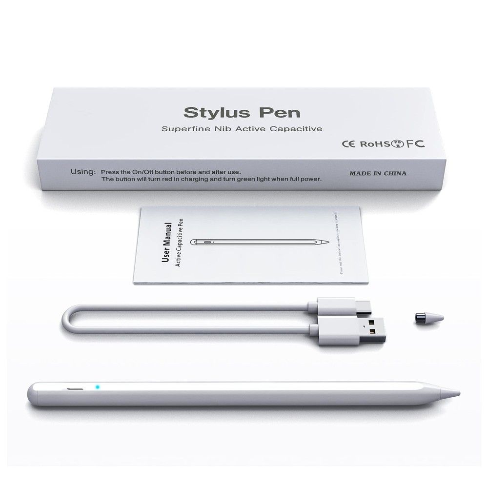 Stylus Pen for Touchscreen, Compatible Android & iOS Universal, White