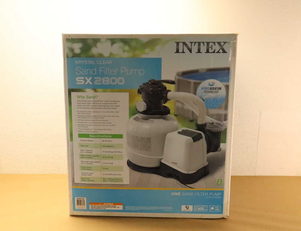 Intex 26647EG 2800 GPH Sand Filter Pump Pool System Timer Open Box