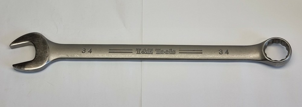 T&E Tools 34mm 63434 12 Point Combination Wrench Open End Ring Spanner - 470mm