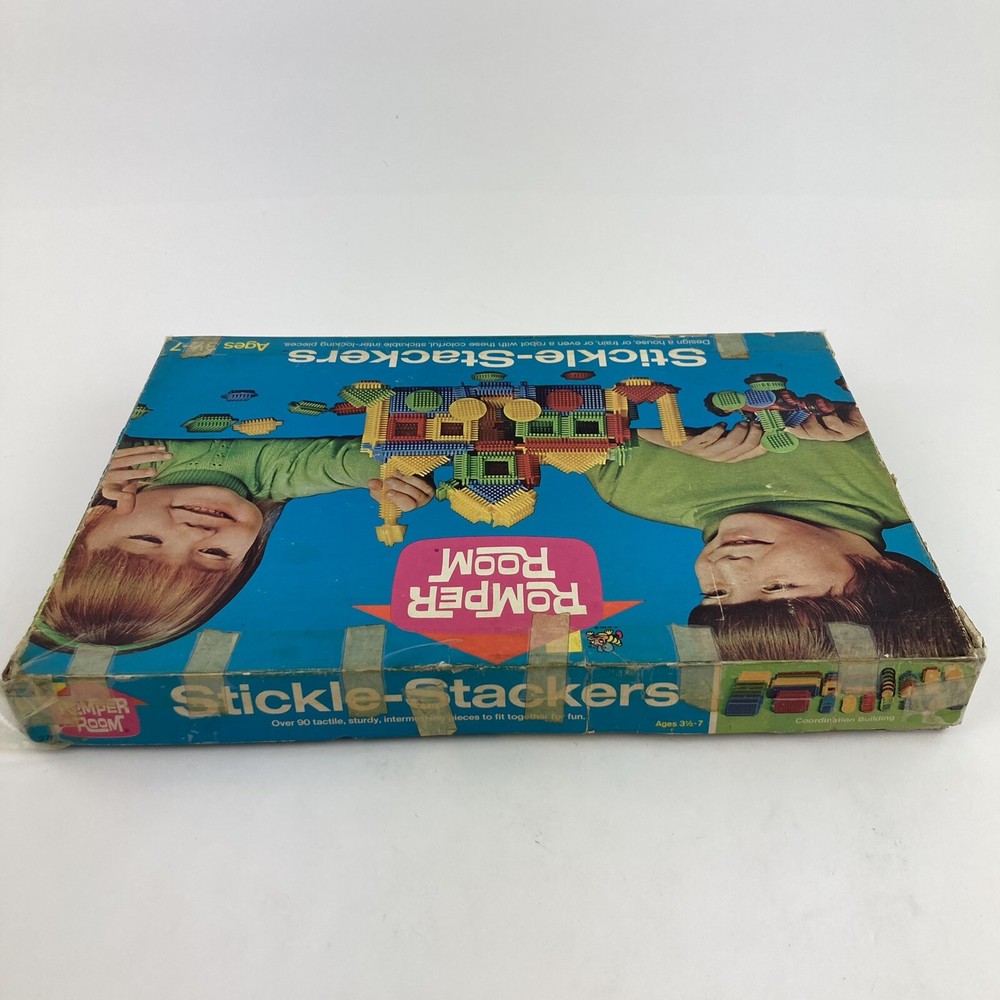 Vintage Romper Room Stickle Stackers 1972 Hasbro Construct Building Pieces RARE
