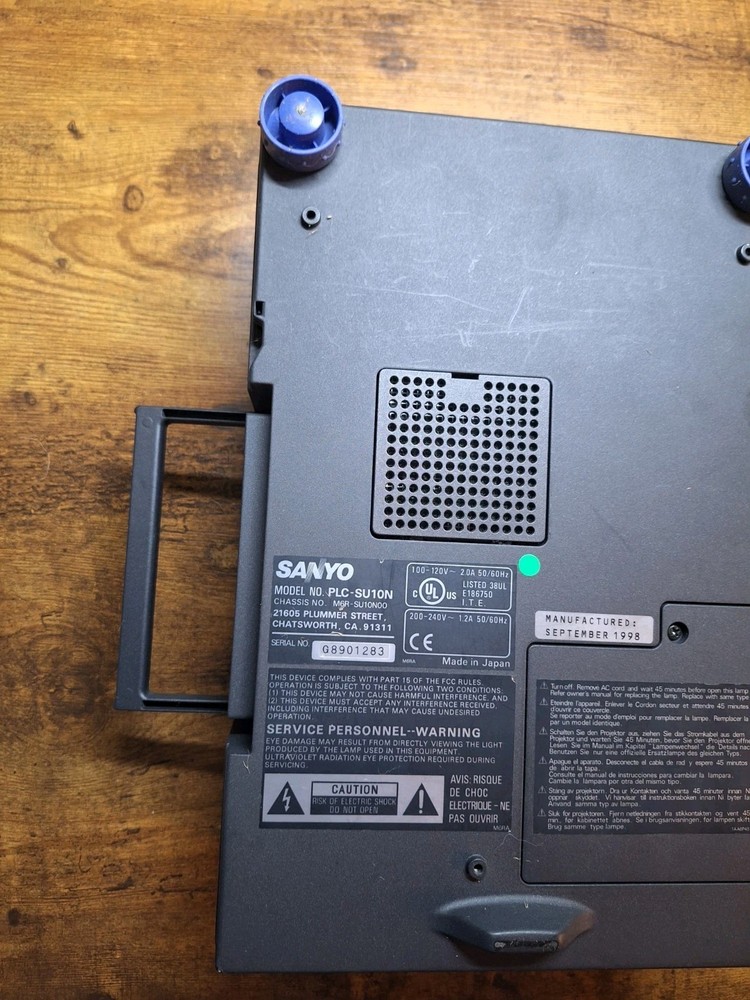 Sanyo Multimedia Pro X-III Video Projector (Untested, Needs Power Cord)