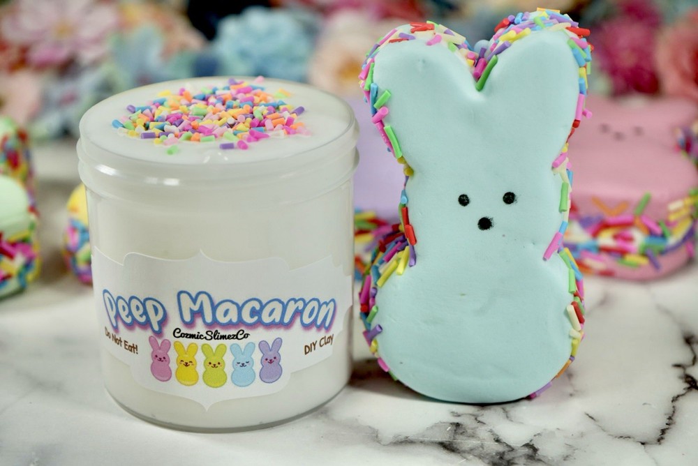 Peep Macaron Thick & Glossy Slime DIY Clay, Easter Theme, Scented, ASMR