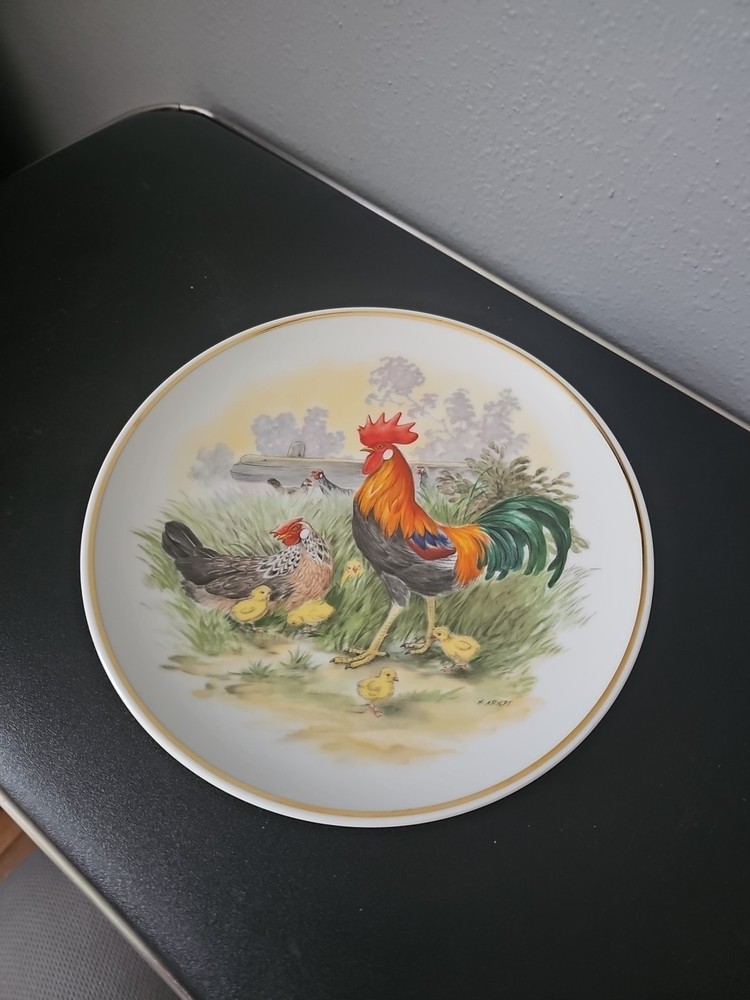Ceramic Hen Rooster Decorative Plate