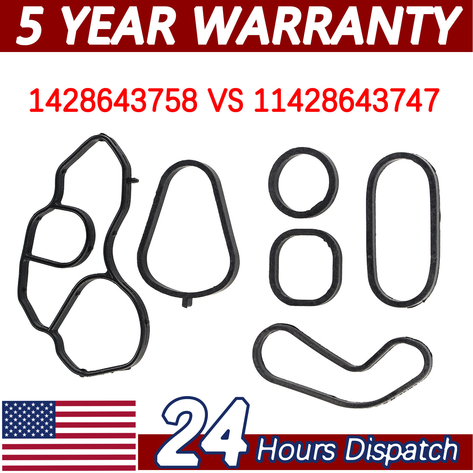 Oil Cooler Gasket Seal W/ Filter Housing Gasket Set For Mini Cooper 07-16 OE