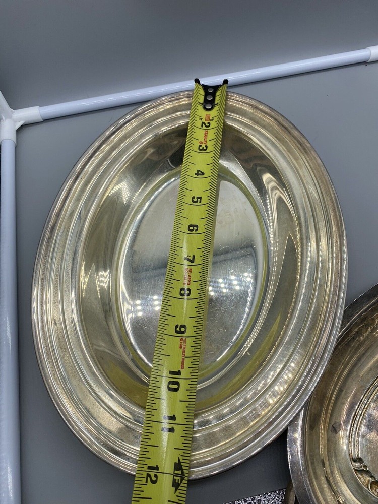 Oneida Silversmith Casserole Dish Lid Oval Ornate Silverplate Kitchen Serving