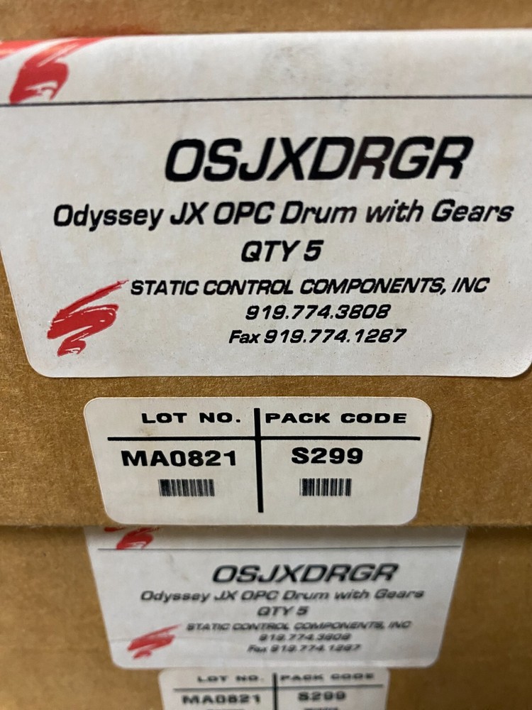 5 Pack Static Control Drum Roller W/ Gears For JX OPC OSJXDRGR