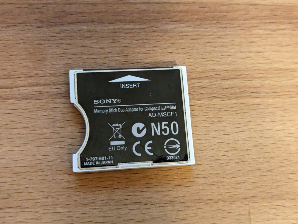 Sony AD-MSCF1 Memory Stick Duo Adapter for Compact Flash