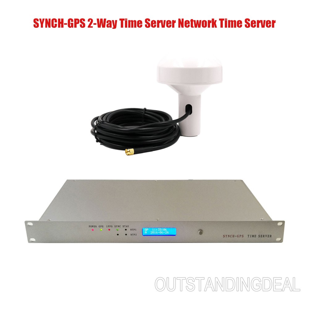 SYNCH-GPS 2-Way Time Server Network Time Server + 30M/98.4FT Mushroom Antenna SZ