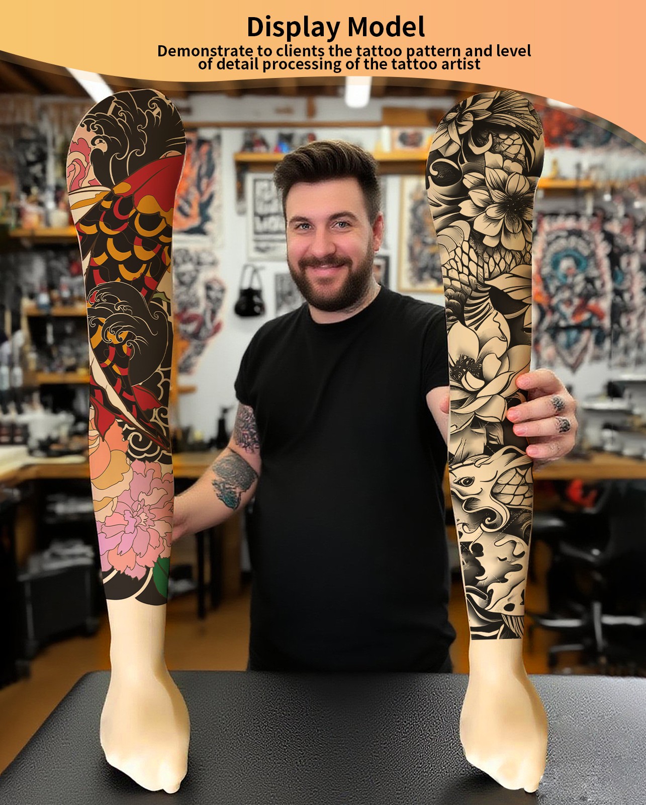 Tattooing Practice Arm Soft Silicone High Simulation Tattoo Fake Skin 1:1 63cm