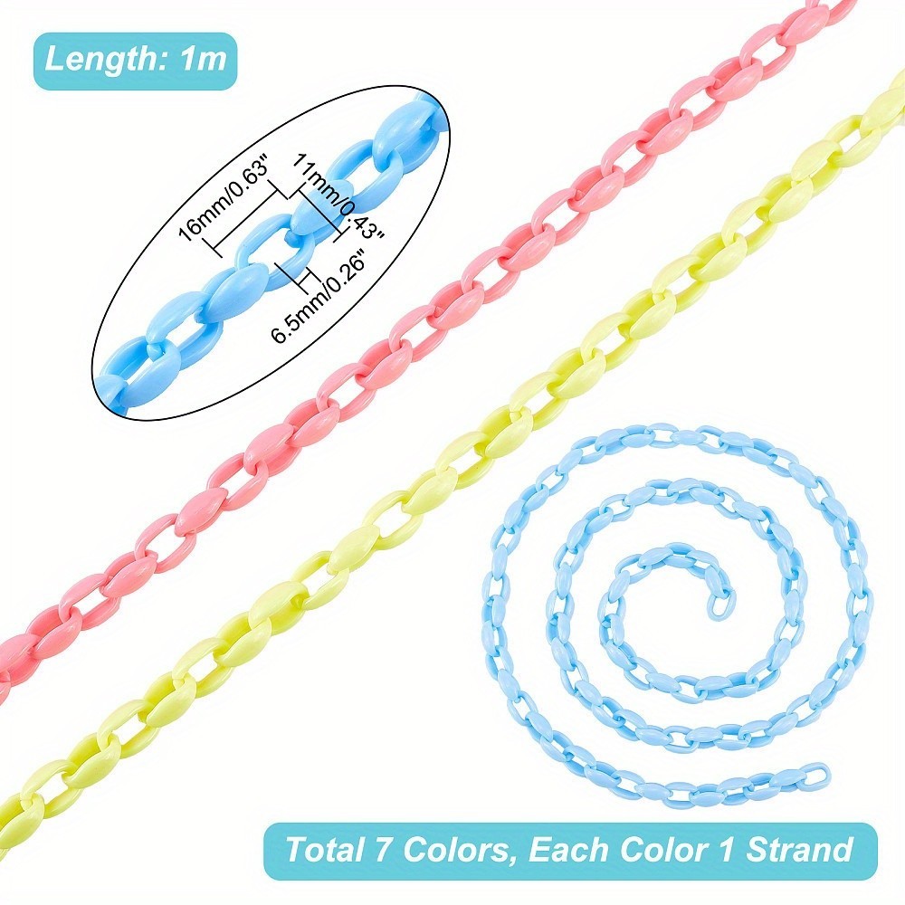 7strands Handmade Acrylic Cable Chains for Handbag Chain Making Mixed
